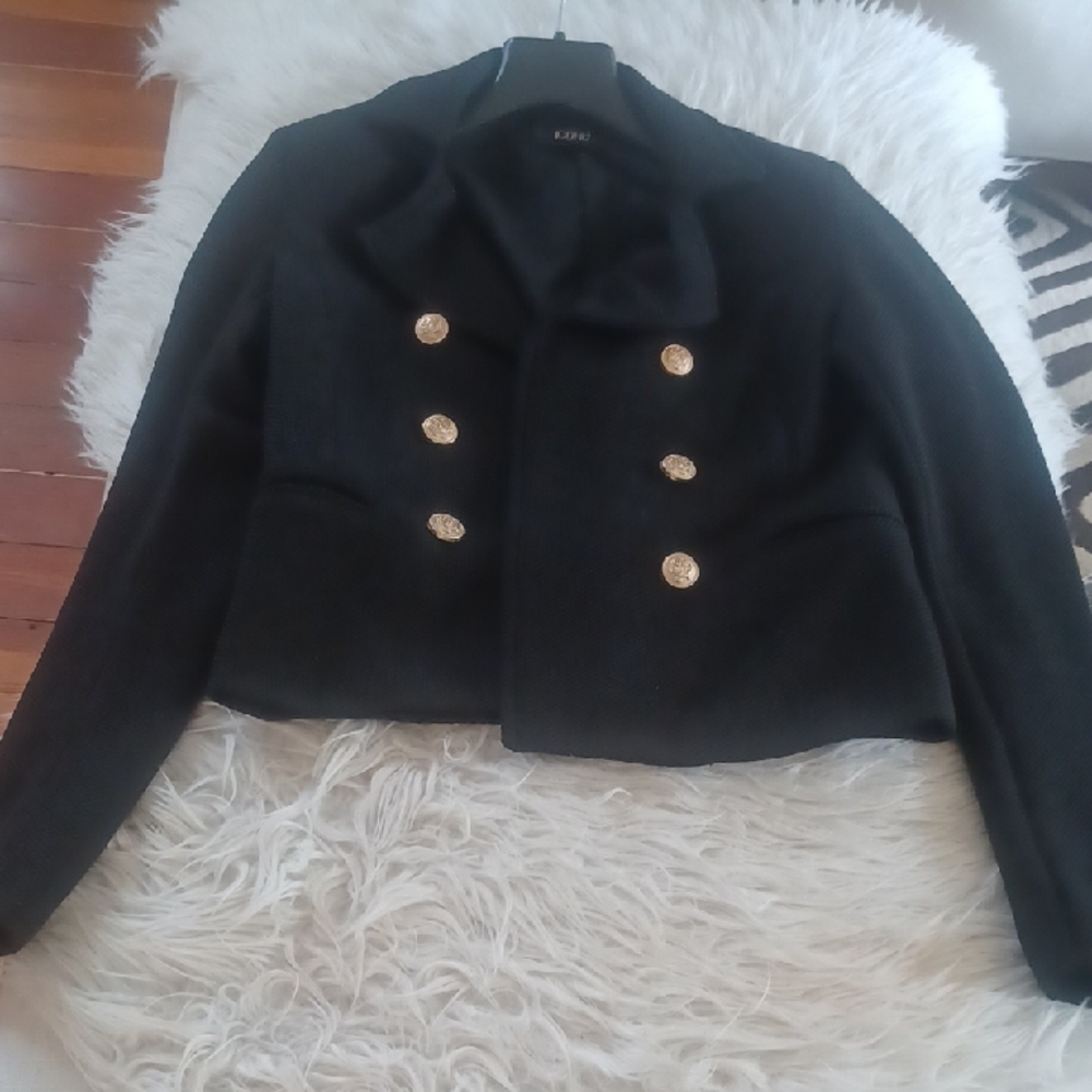 Zara Black and Gold Military Blazer